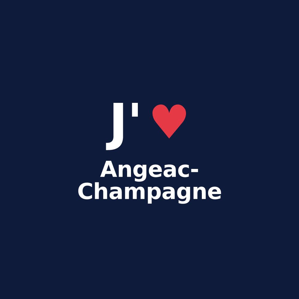 T-shirt personnalisé Angeac-Champagne — design J'aime Angeac-Champagne
