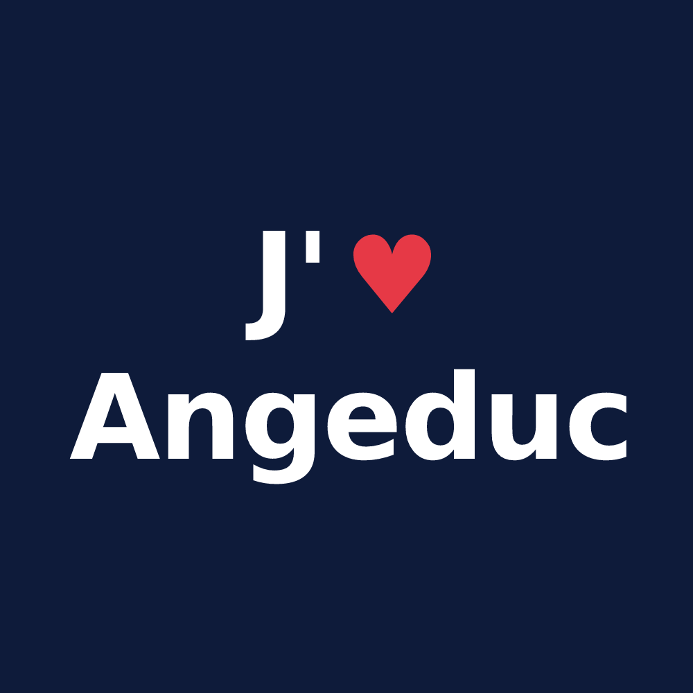 T-shirt personnalisé Angeduc — design J'aime Angeduc
