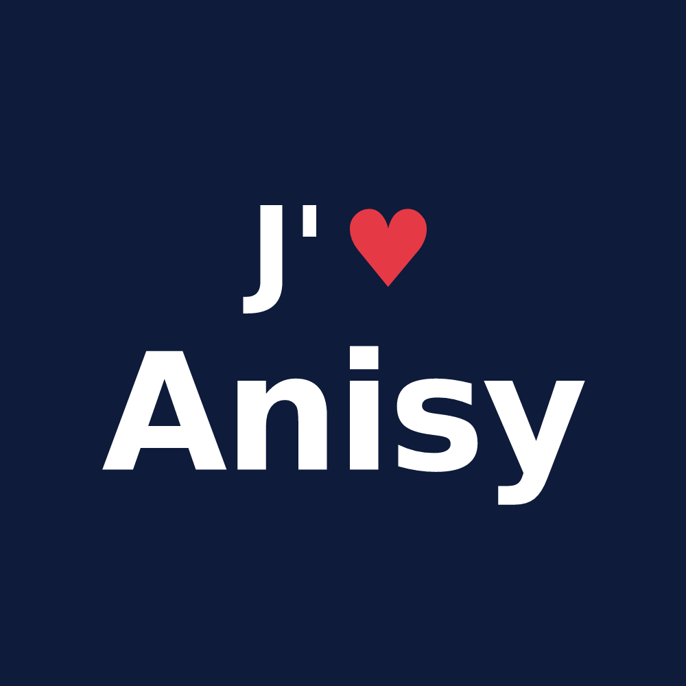 T-shirt personnalisé Anisy — design J'aime Anisy