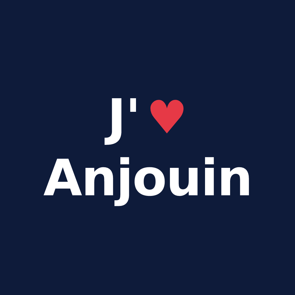 T-shirt personnalisé Anjouin — design J'aime Anjouin