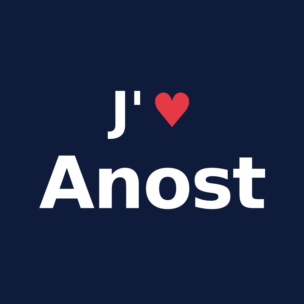 T-shirt personnalisé Anost — design J'aime Anost