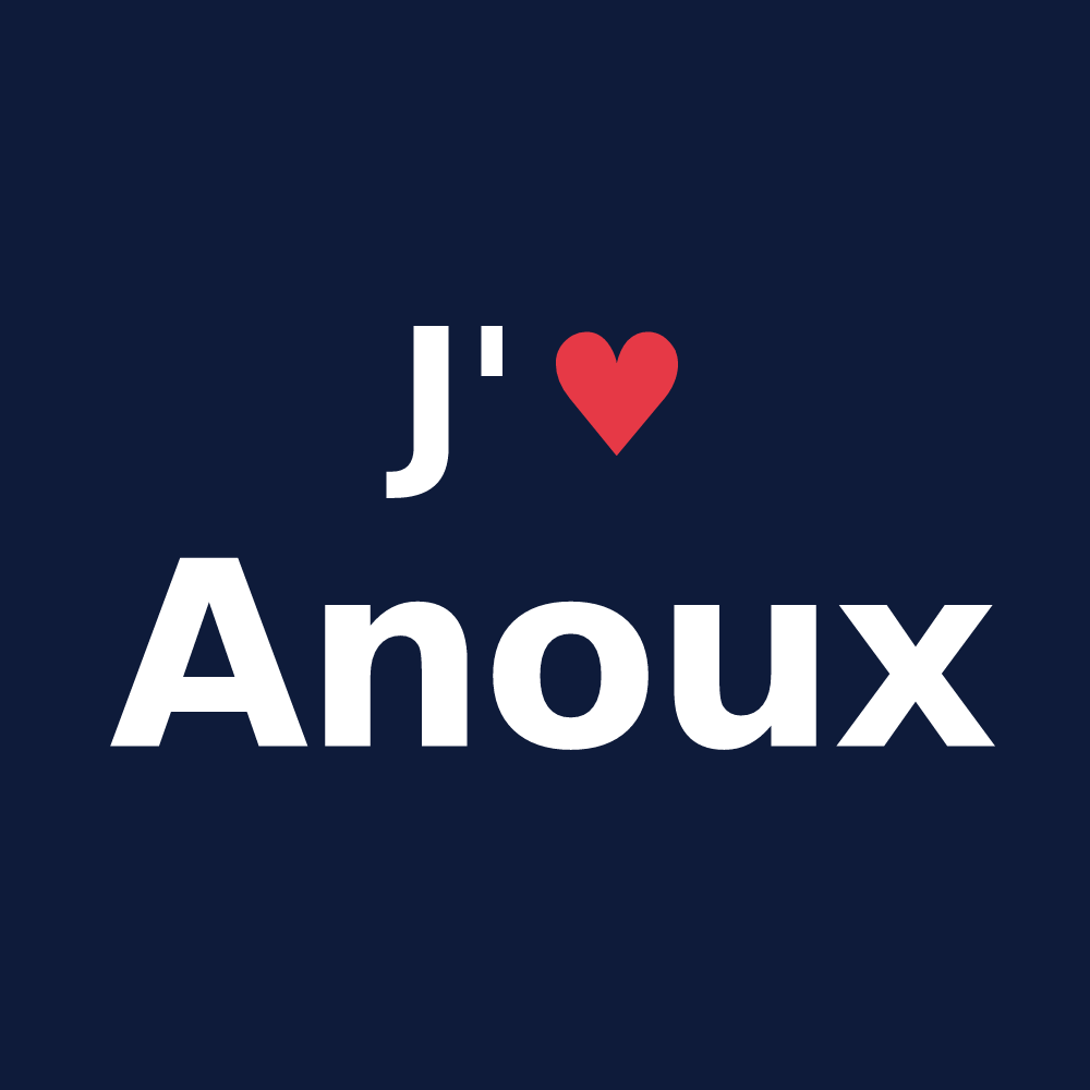 T-shirt personnalisé Anoux — design J'aime Anoux