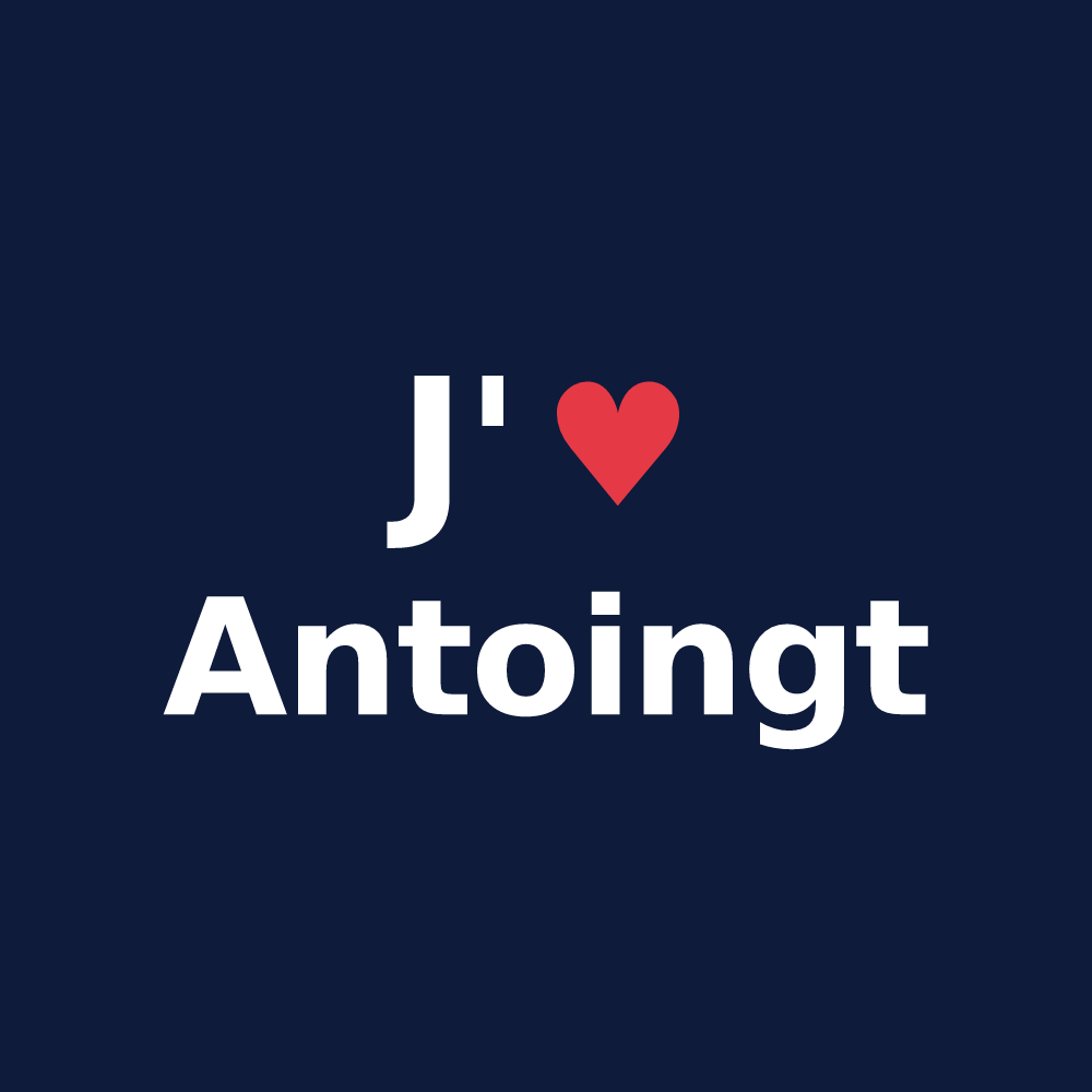 T-shirt personnalisé Antoingt — design J'aime Antoingt