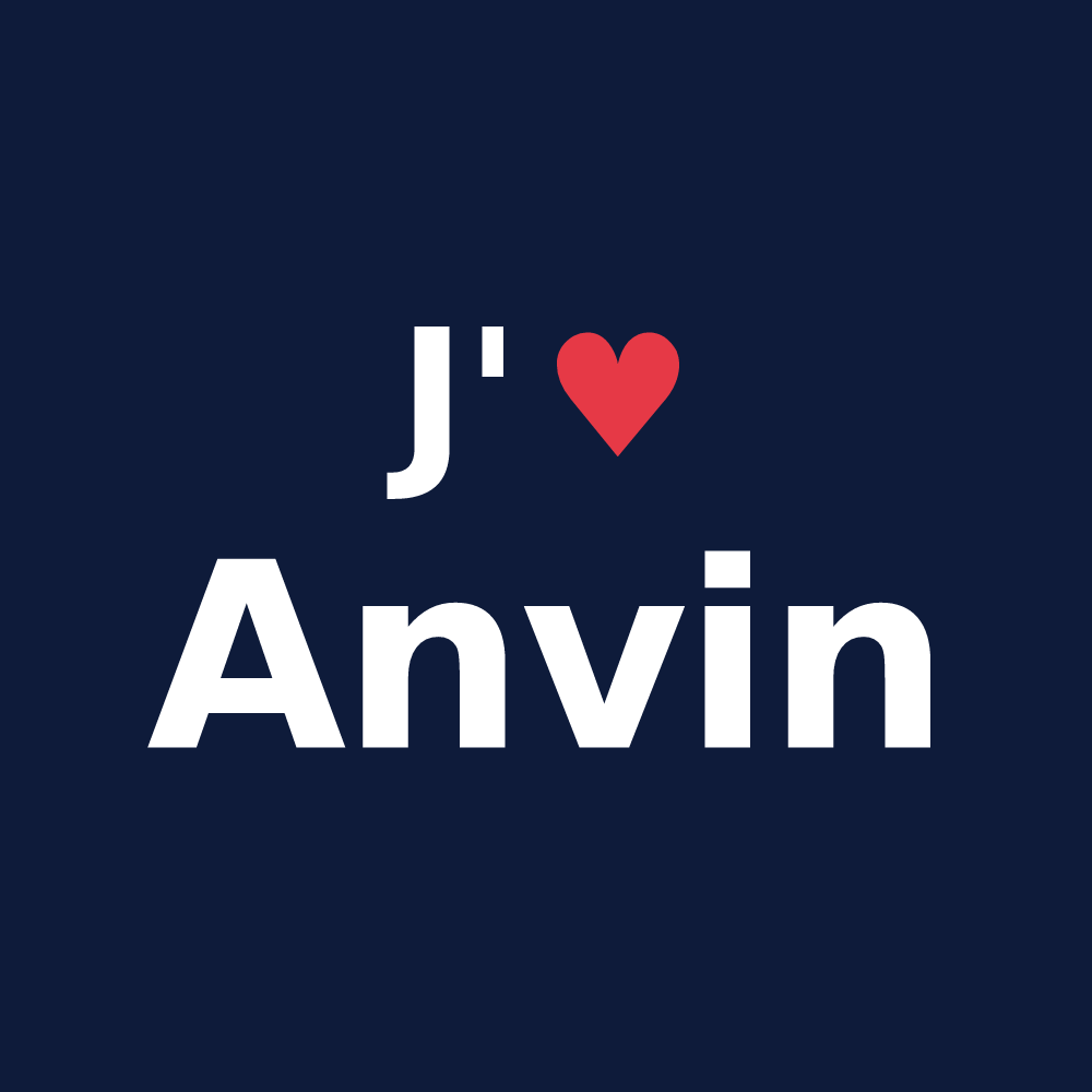 T-shirt personnalisé Anvin — design J'aime Anvin