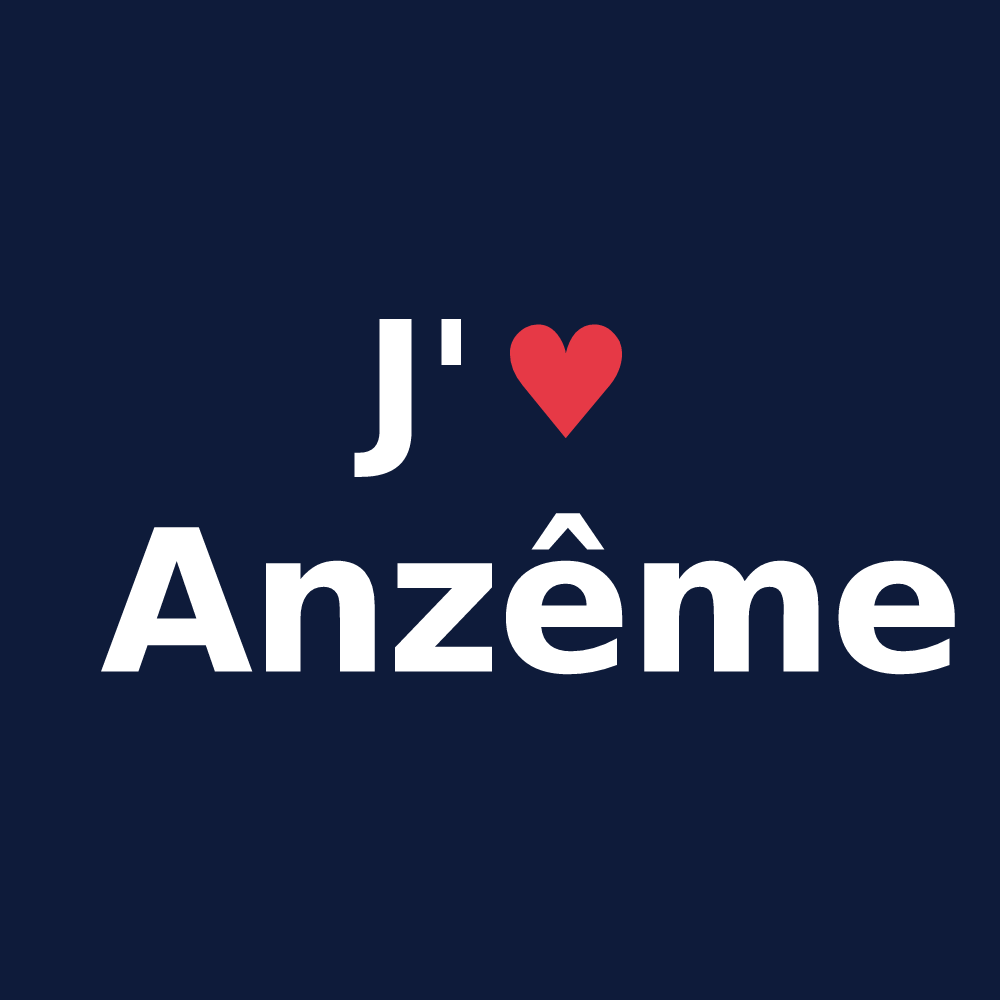 T-shirt personnalisé Anzême — design J'aime Anzême