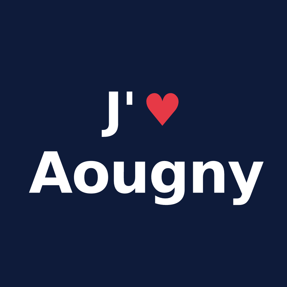 T-shirt personnalisé Aougny — design J'aime Aougny