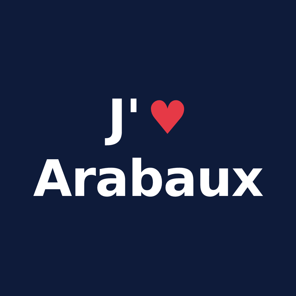 T-shirt personnalisé Arabaux — design J'aime Arabaux