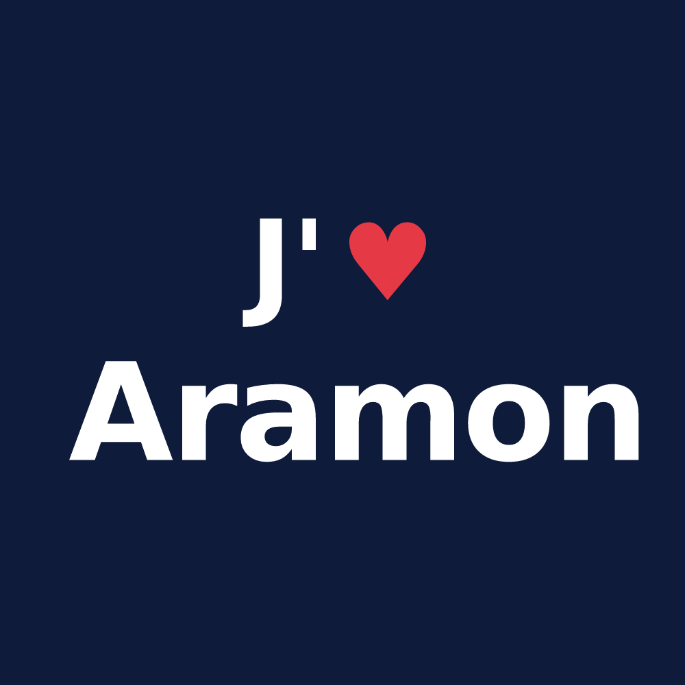 T-shirt personnalisé Aramon — design J'aime Aramon