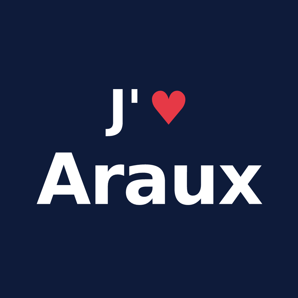 T-shirt personnalisé Araux — design J'aime Araux