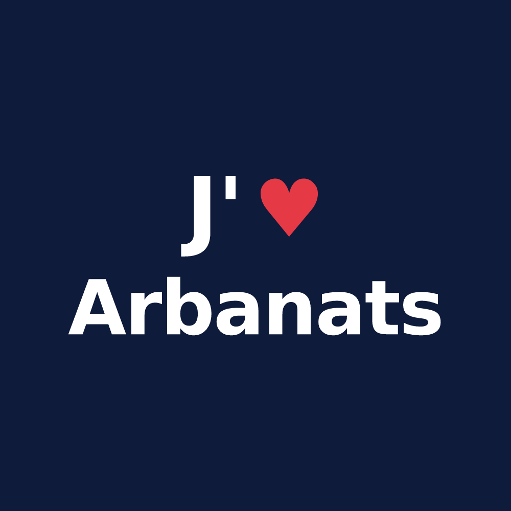 T-shirt personnalisé Arbanats — design J'aime Arbanats