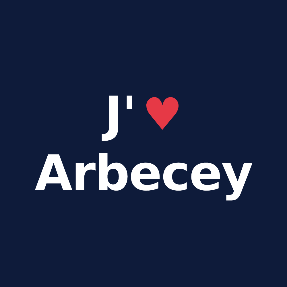 T-shirt personnalisé Arbecey — design J'aime Arbecey