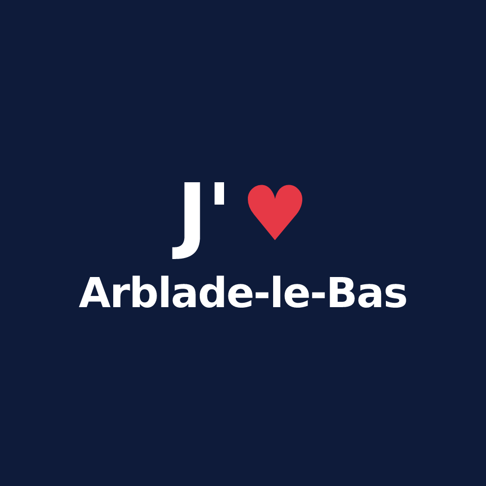 T-shirt personnalisé Arblade-le-Bas — design J'aime Arblade-le-Bas
