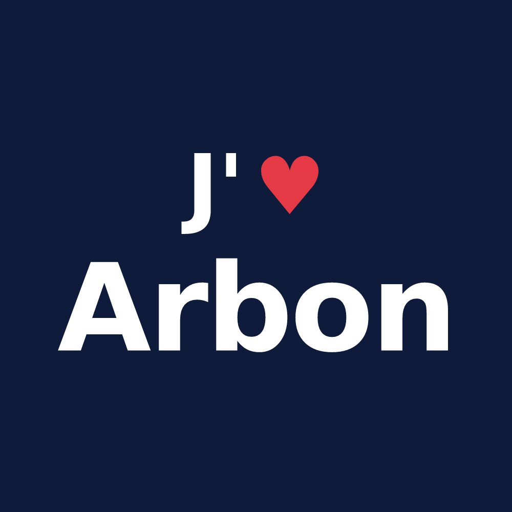 T-shirt personnalisé Arbon — design « J'aime Arbon » imprimé sur le t-shirt