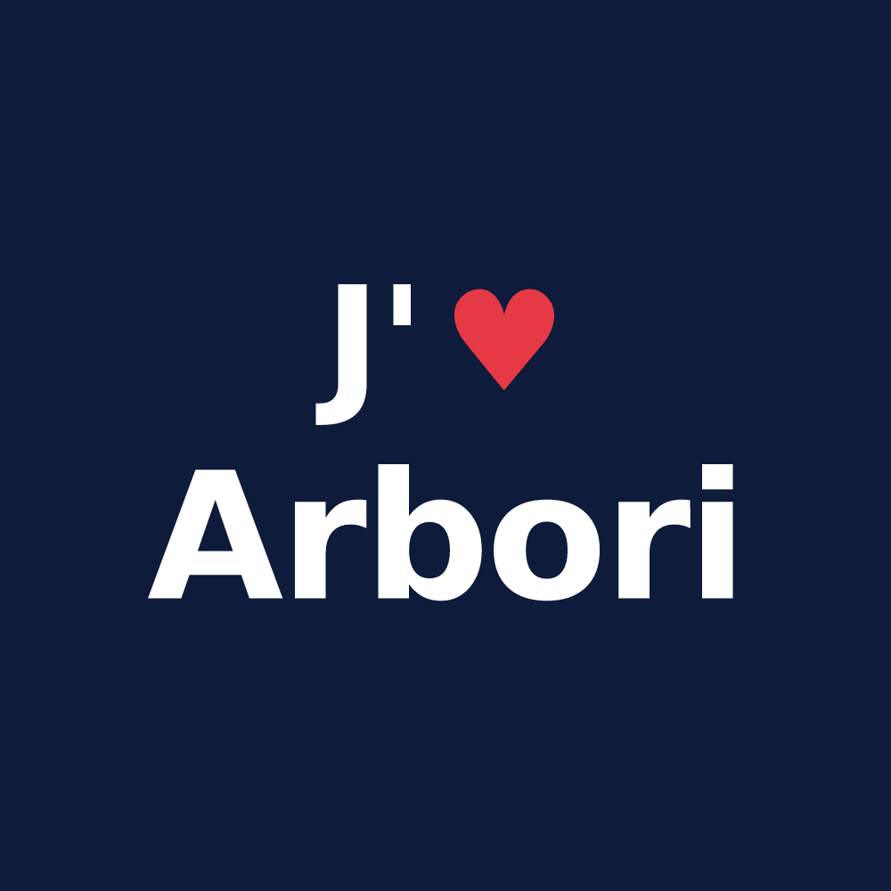 T-shirt personnalisé Arbori — design J'aime Arbori
