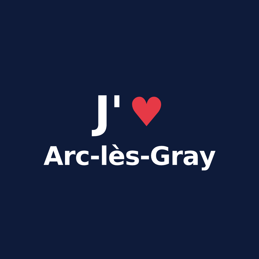 T-shirt personnalisé Arc-lès-Gray — design « J'aime Arc-lès-Gray » imprimé sur le t-shirt