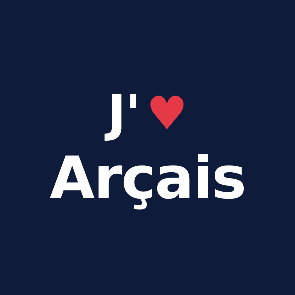 T-shirt personnalisé Arçais — design J'aime Arçais