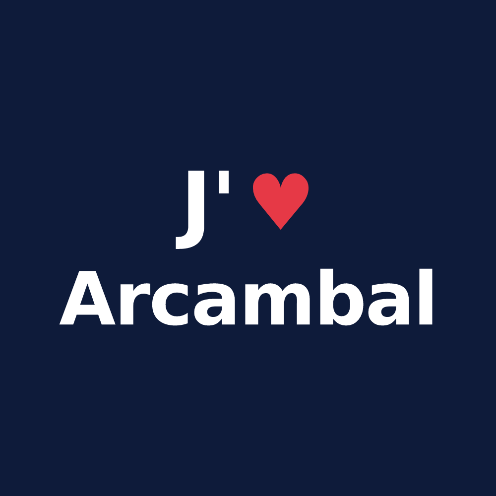 T-shirt personnalisé Arcambal — design J'aime Arcambal