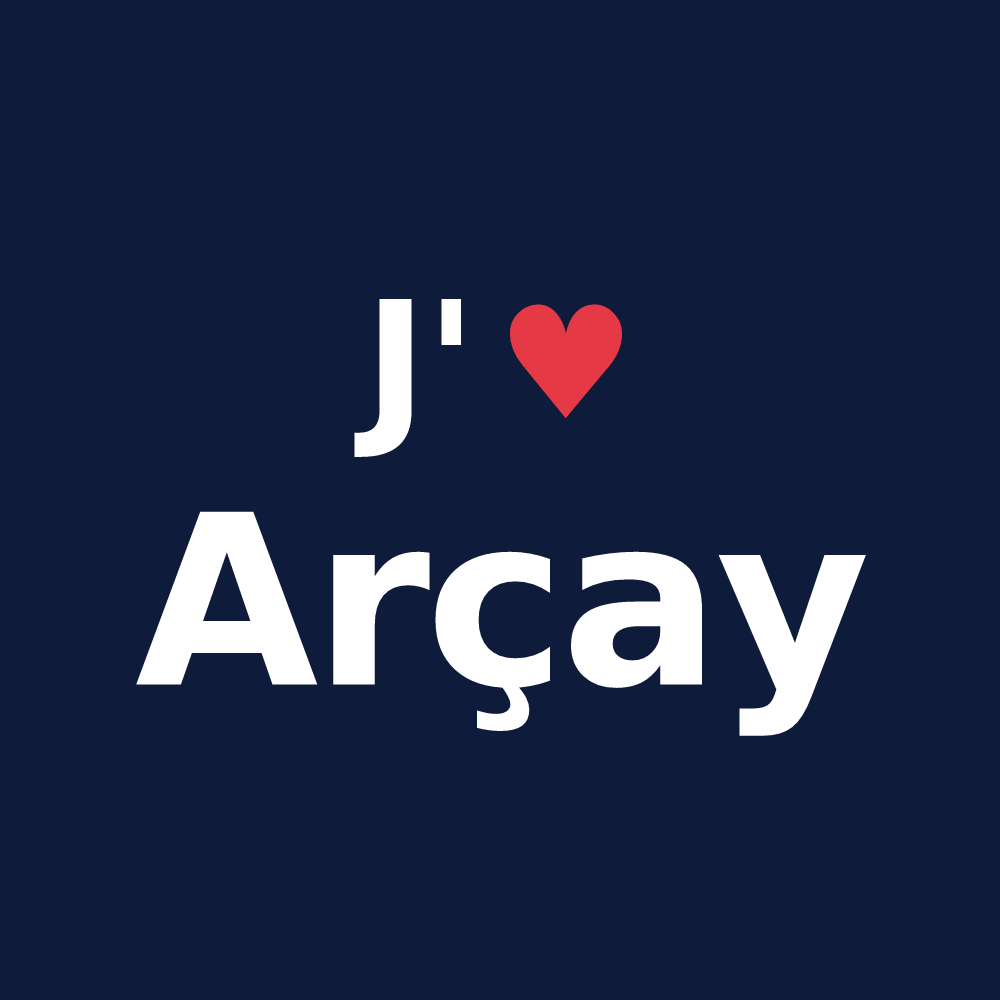 T-shirt personnalisé Arçay — design J'aime Arçay