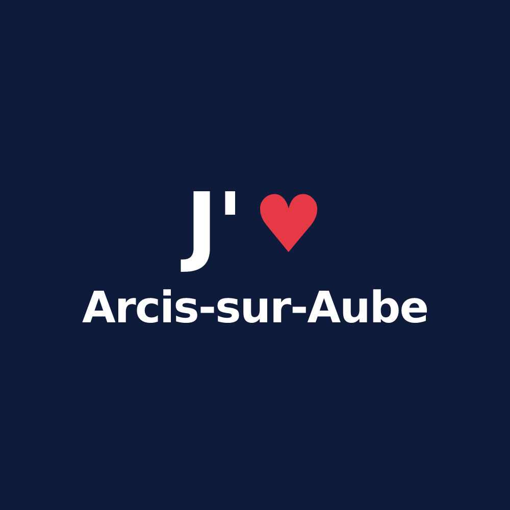 T-shirt personnalisé Arcis-sur-Aube — design J'aime Arcis-sur-Aube