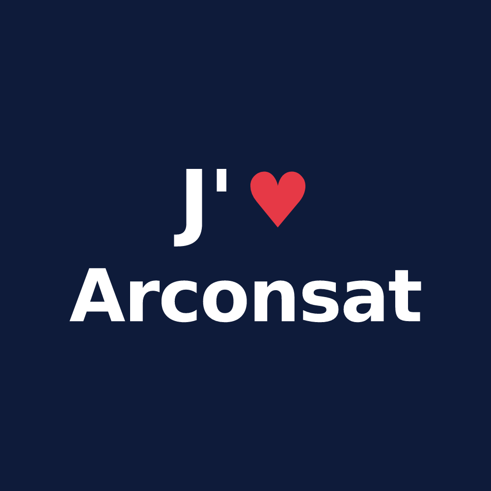 T-shirt personnalisé Arconsat — design J'aime Arconsat