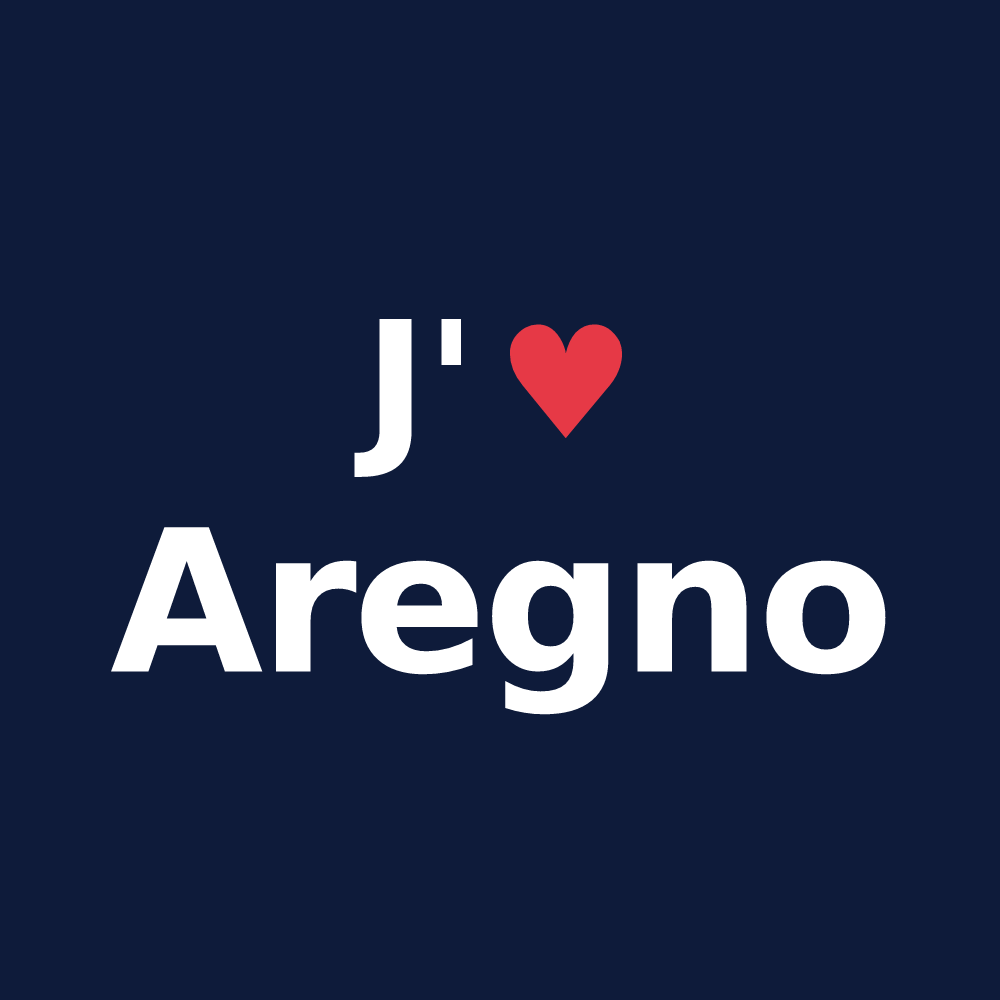T-shirt personnalisé Aregno — design J'aime Aregno