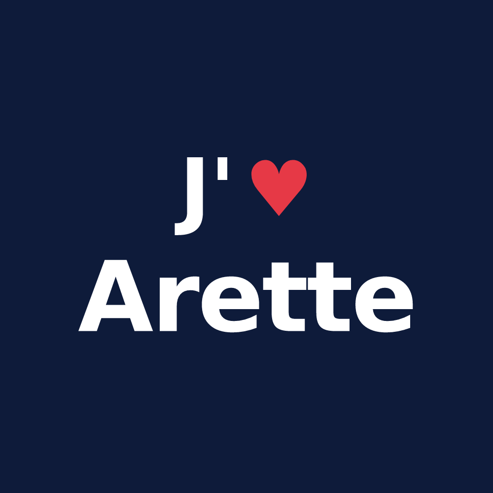 T-shirt personnalisé Arette — design J'aime Arette