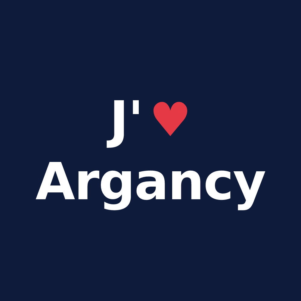 T-shirt personnalisé Argancy — design J'aime Argancy