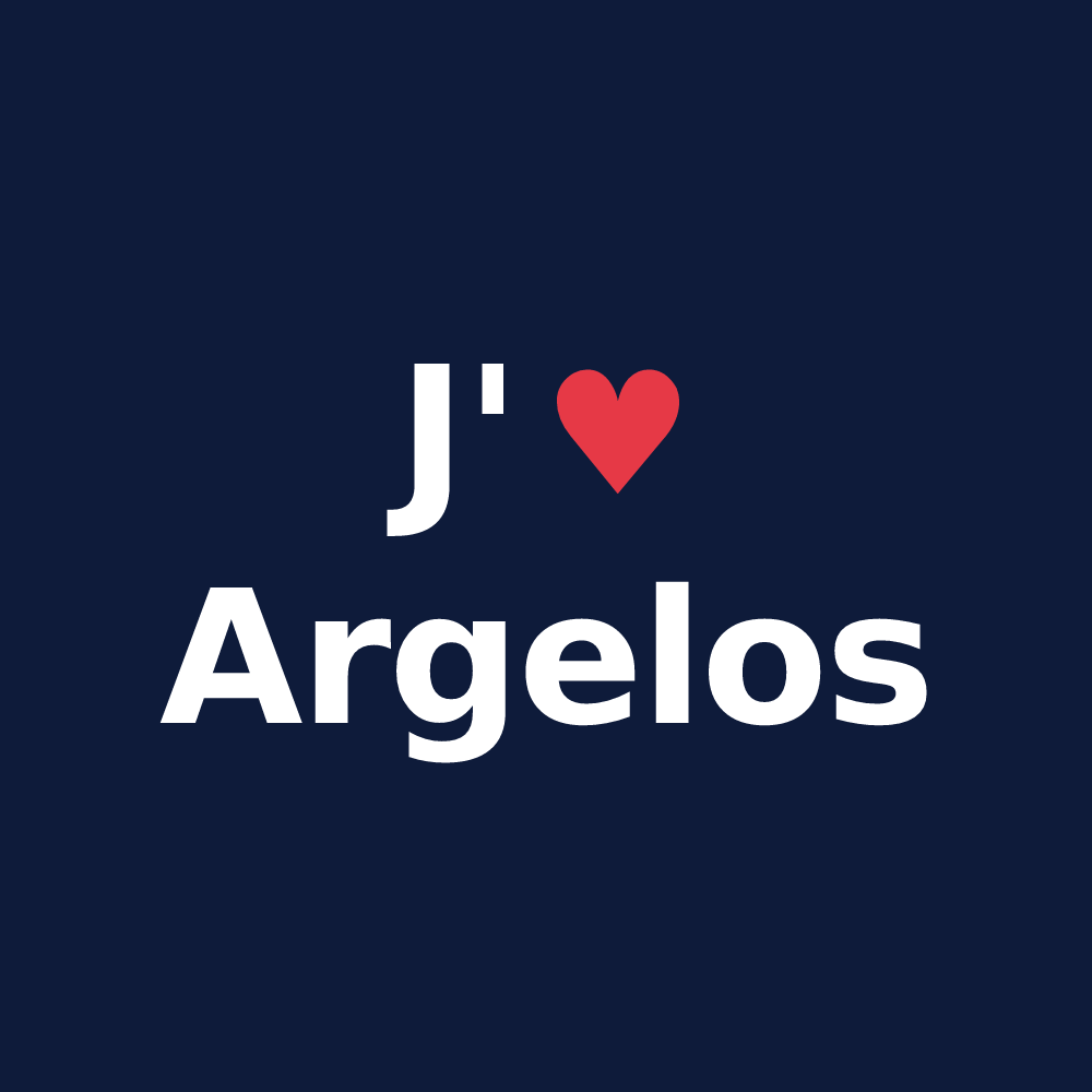 T-shirt personnalisé Argelos — design J'aime Argelos