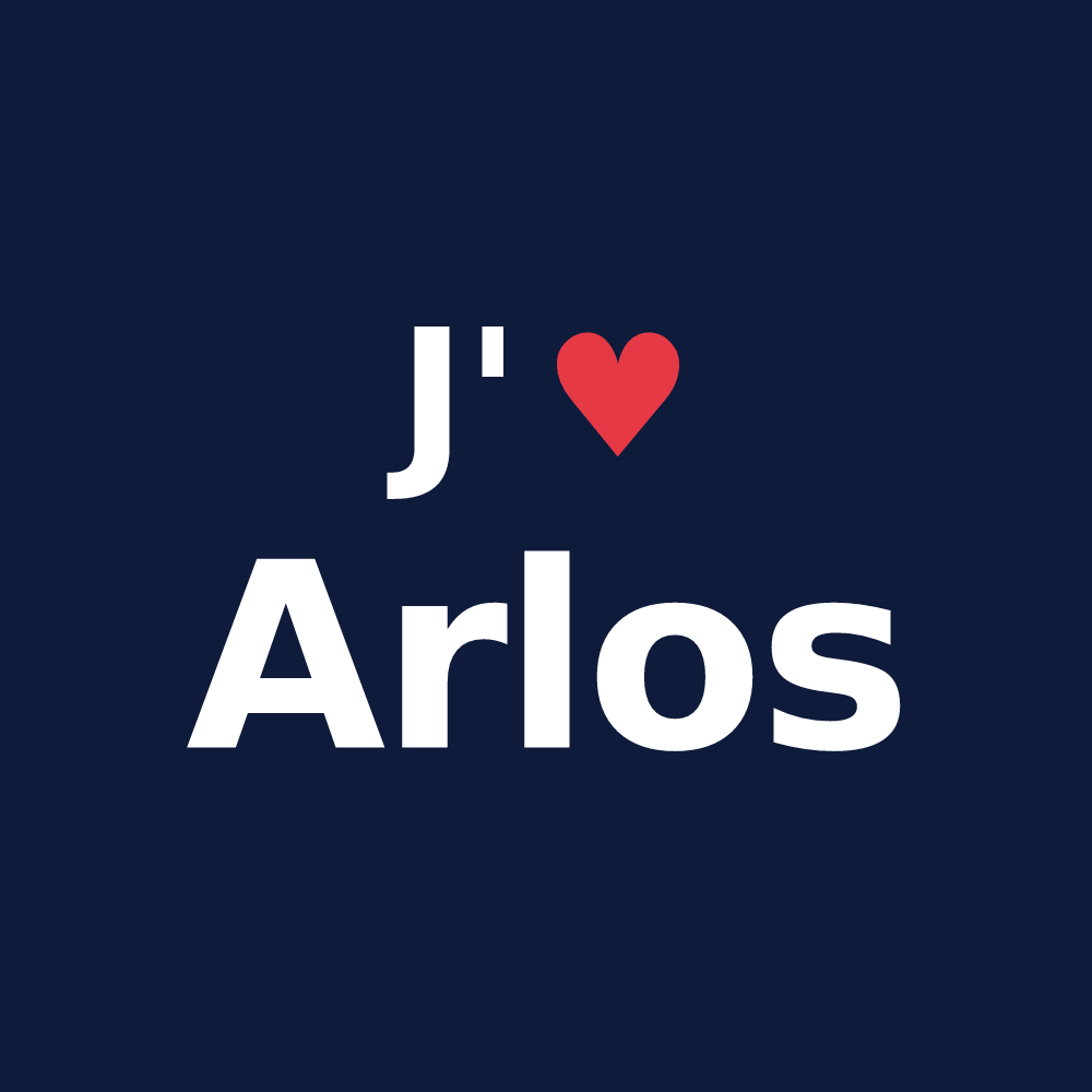 T-shirt personnalisé Arlos — design J'aime Arlos