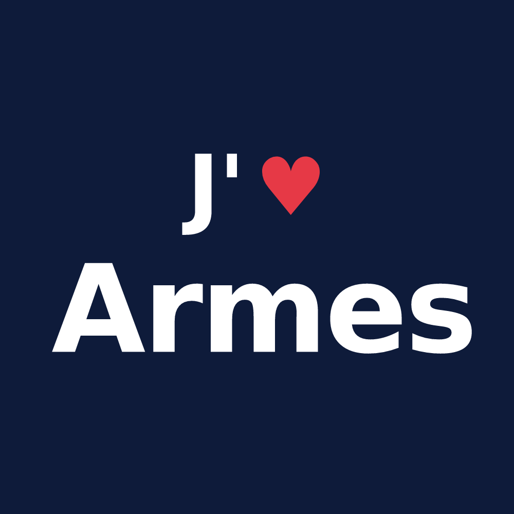 T-shirt personnalisé Armes — design J'aime Armes