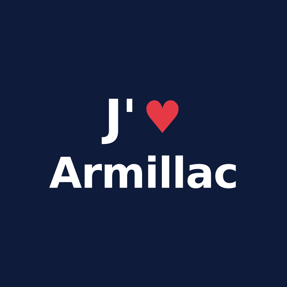 T-shirt personnalisé Armillac — design J'aime Armillac