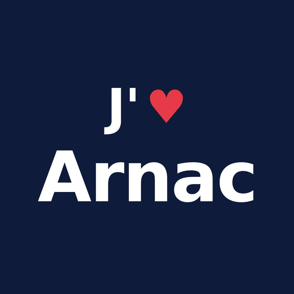T-shirt personnalisé Arnac — design J'aime Arnac
