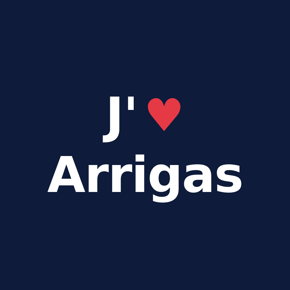 T-shirt personnalisé Arrigas — design J'aime Arrigas