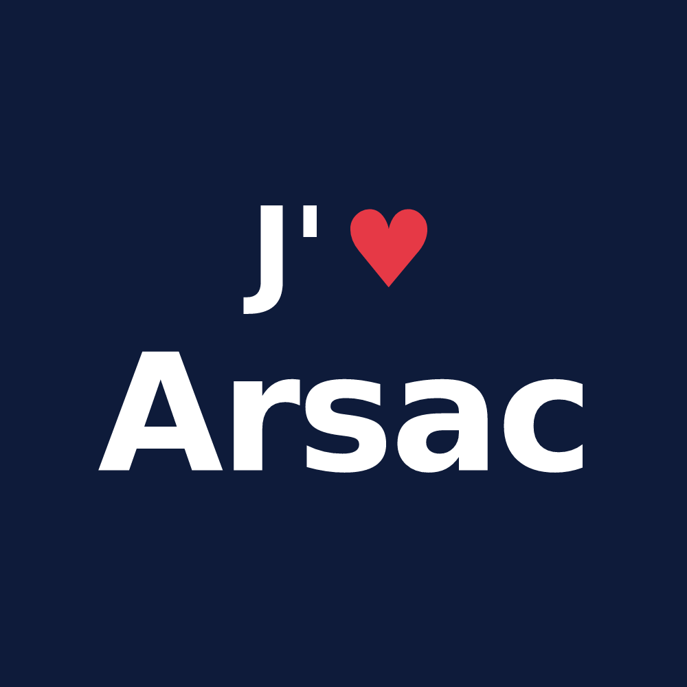 T-shirt personnalisé Arsac — design J'aime Arsac