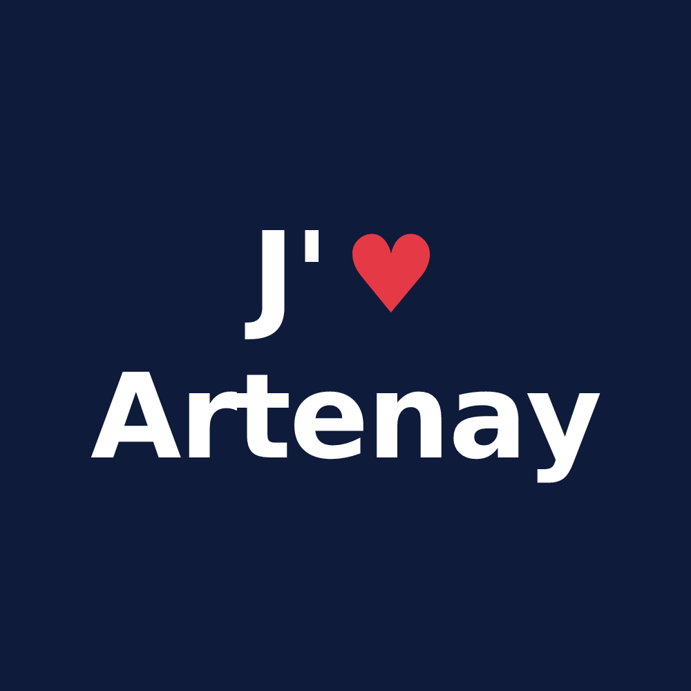 T-shirt personnalisé Artenay — design J'aime Artenay