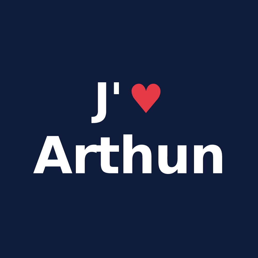 T-shirt personnalisé Arthun — design J'aime Arthun