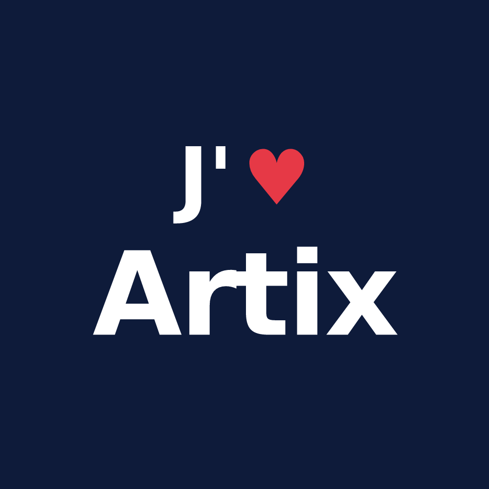 T-shirt personnalisé Artix — design J'aime Artix