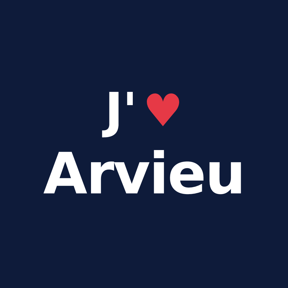 T-shirt personnalisé Arvieu — design J'aime Arvieu