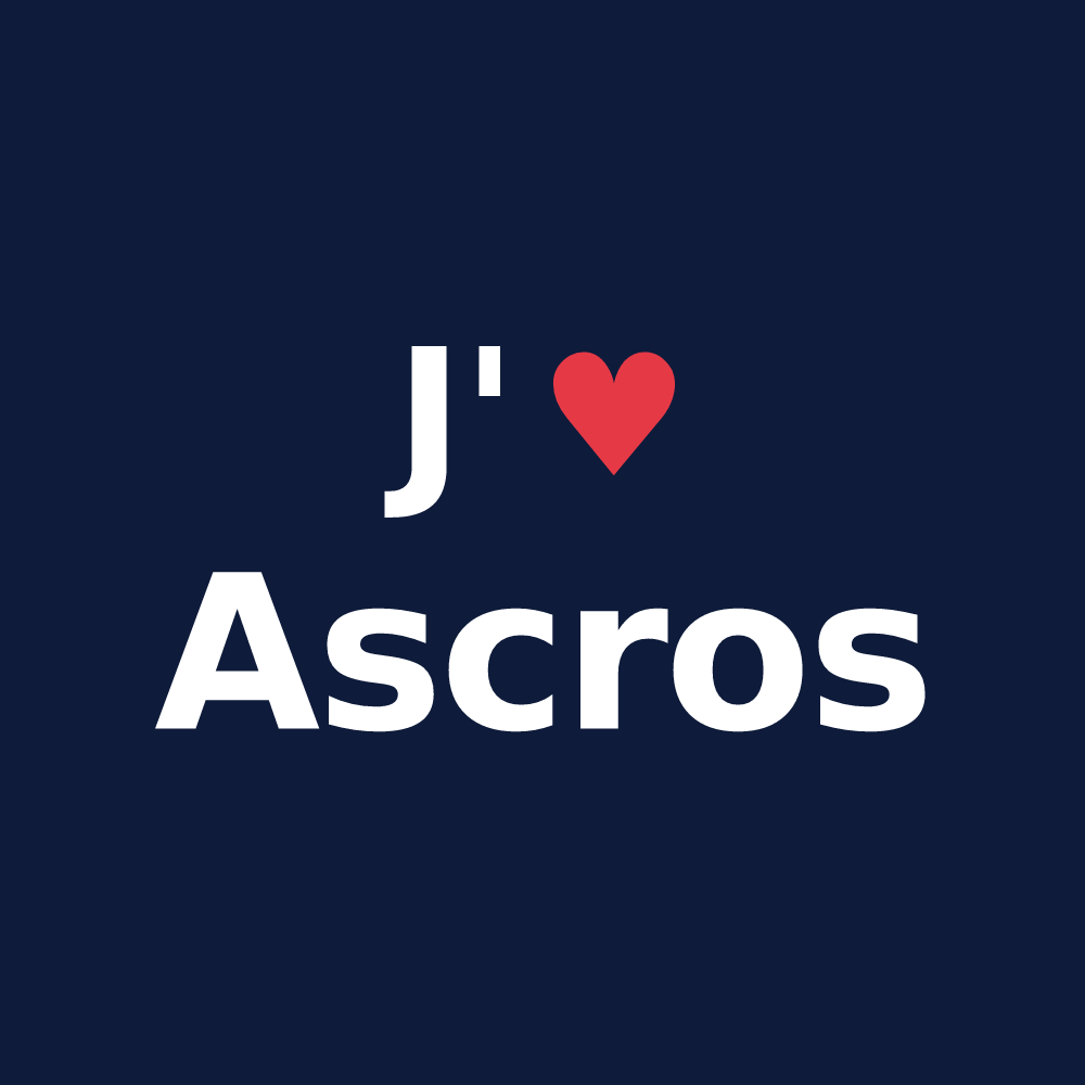 T-shirt personnalisé Ascros — design J'aime Ascros