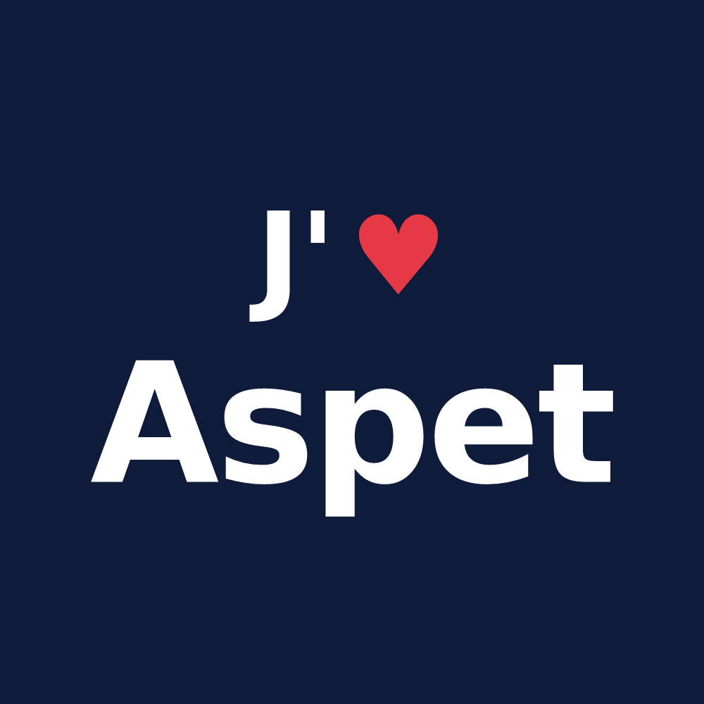 T-shirt personnalisé Aspet — design J'aime Aspet