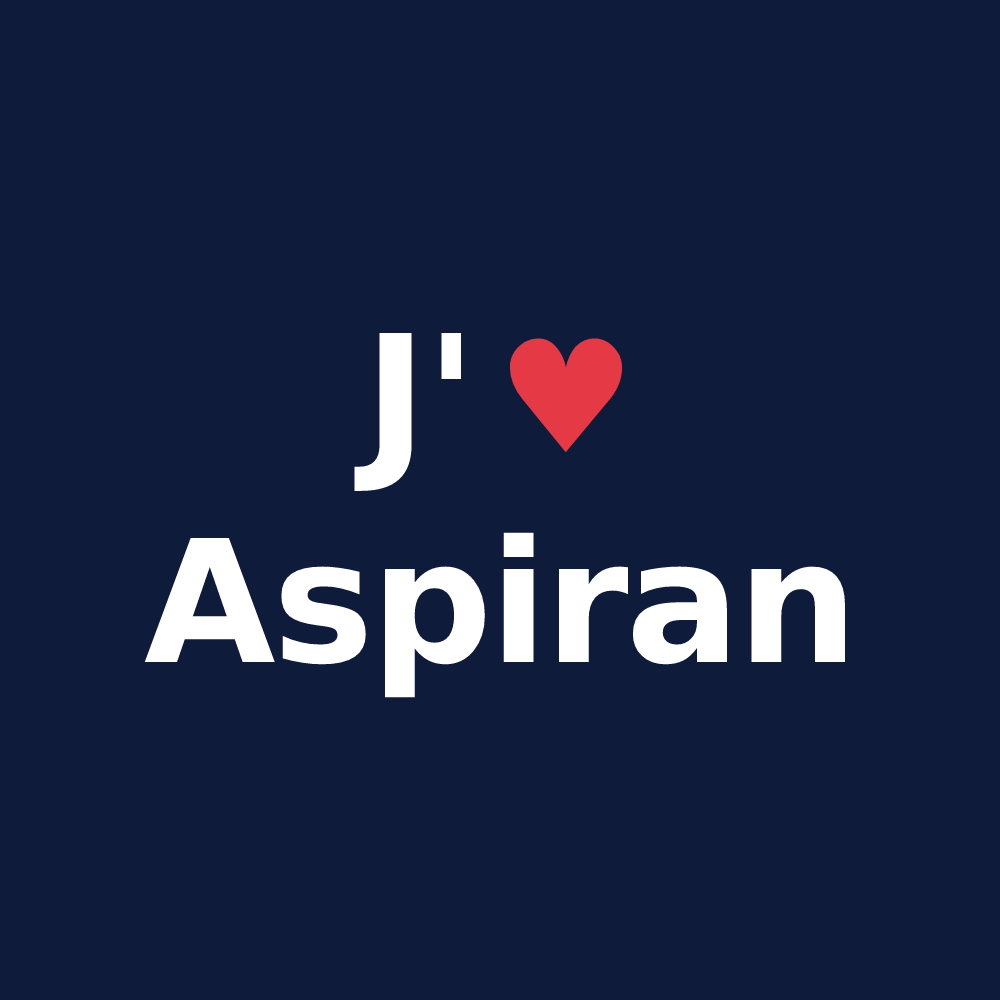 T-shirt personnalisé Aspiran — design J'aime Aspiran