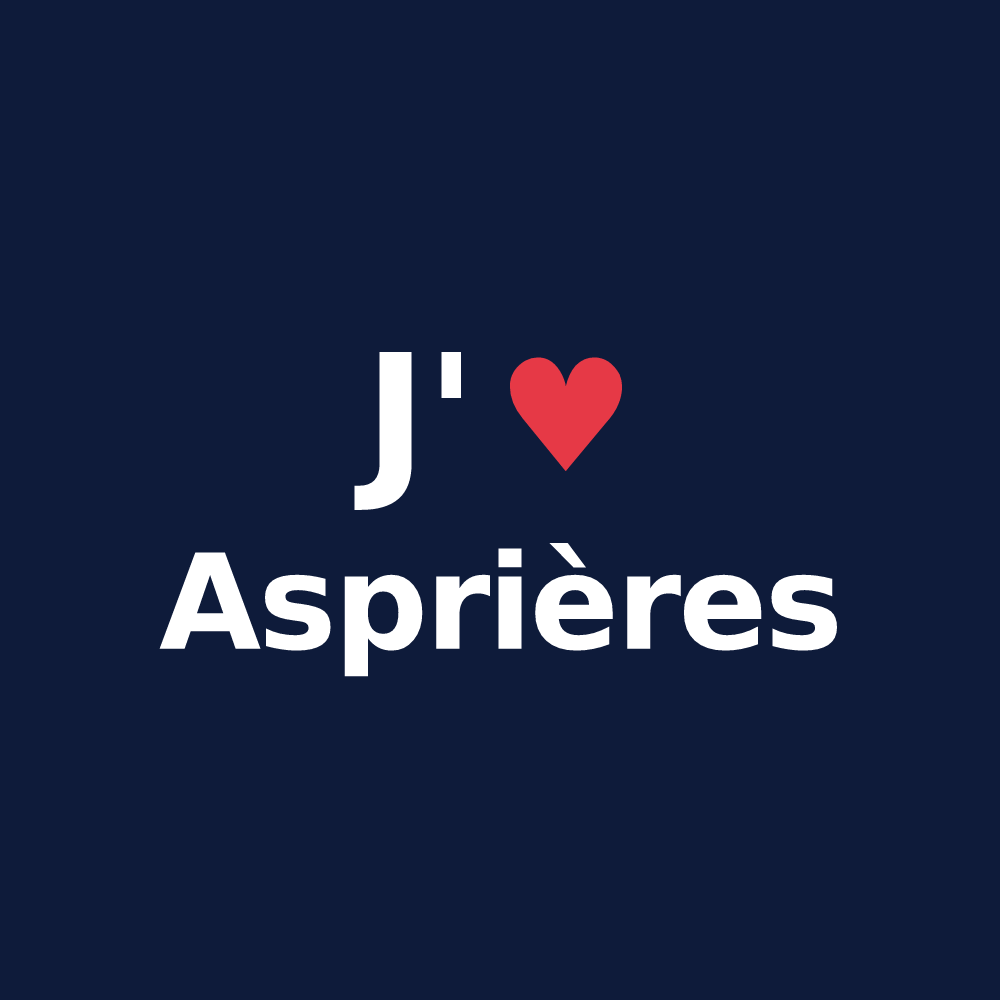 T-shirt personnalisé Asprières — design J'aime Asprières