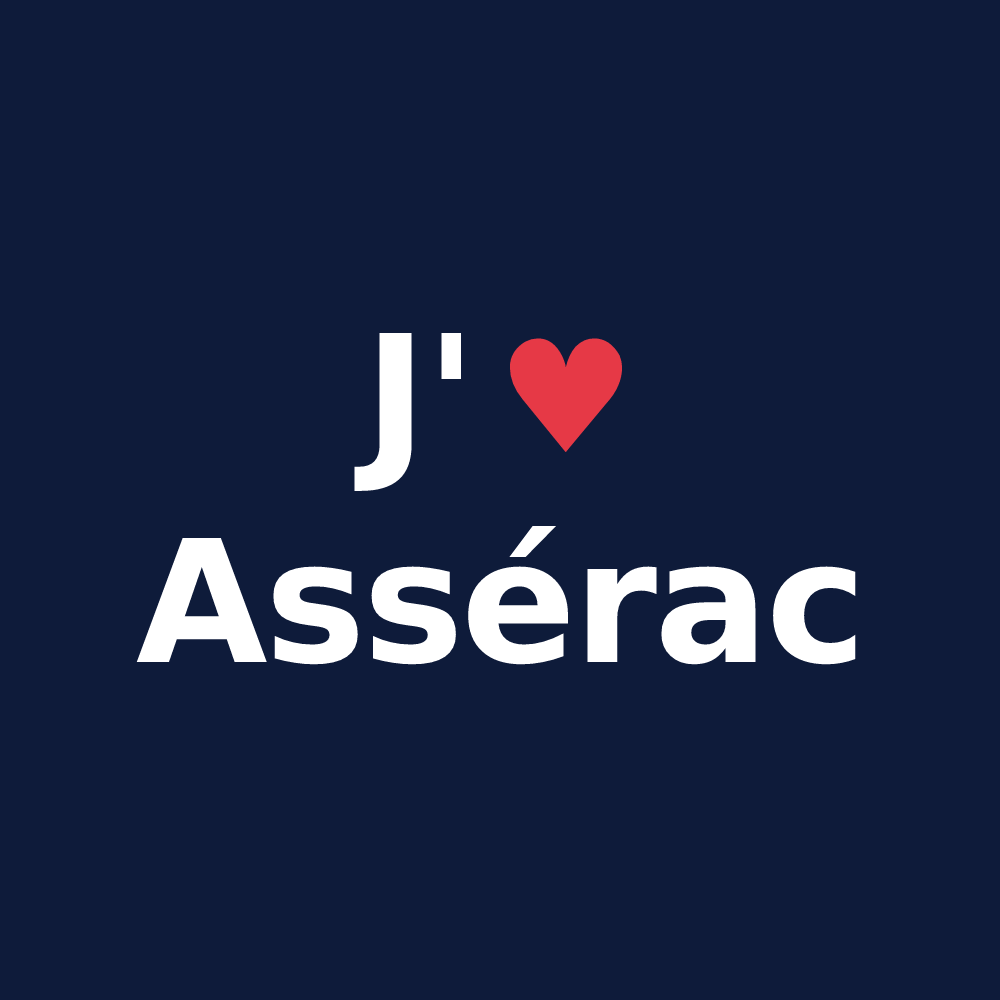 T-shirt personnalisé Assérac — design « J'aime Assérac » imprimé sur le t-shirt