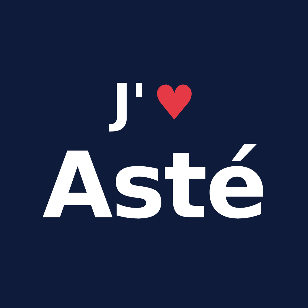 T-shirt personnalisé Asté — design J'aime Asté