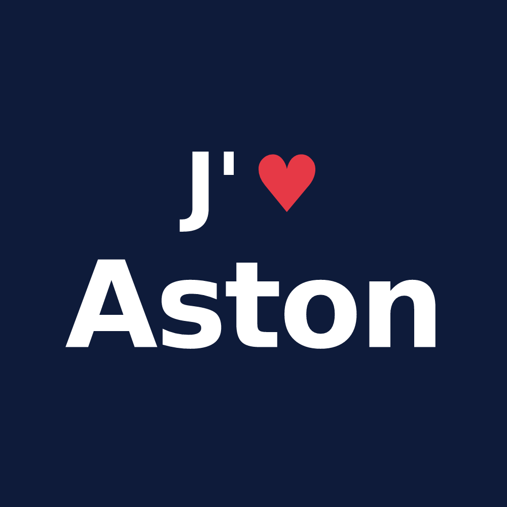 T-shirt personnalisé Aston — design J'aime Aston
