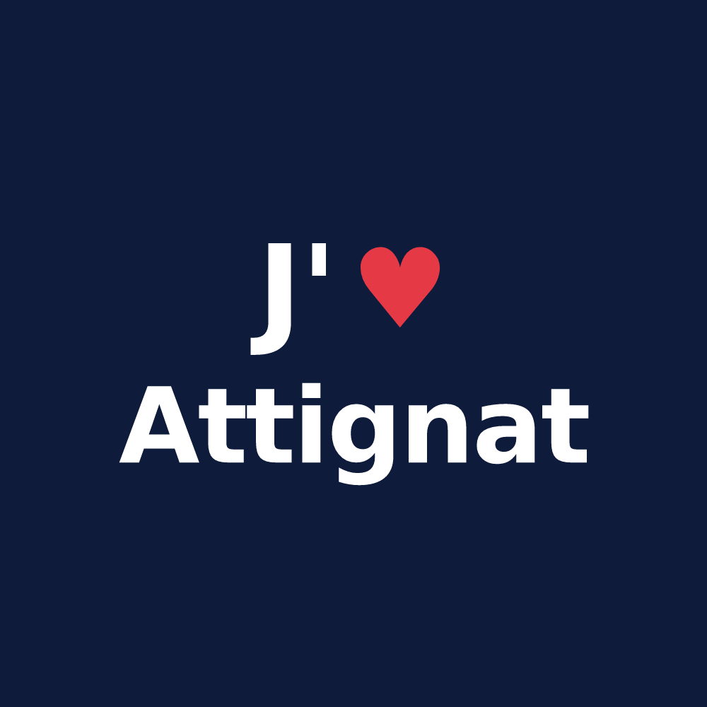 T-shirt personnalisé Attignat — design J'aime Attignat