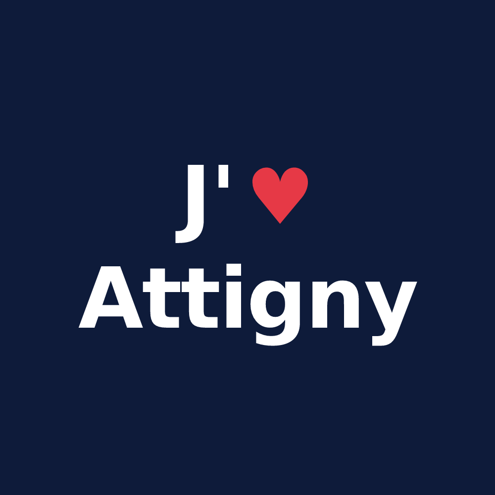 T-shirt personnalisé Attigny — design J'aime Attigny