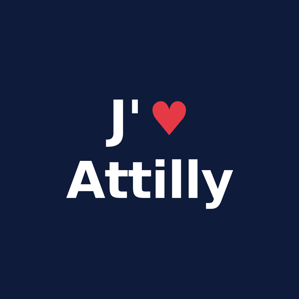T-shirt personnalisé Attilly — design J'aime Attilly