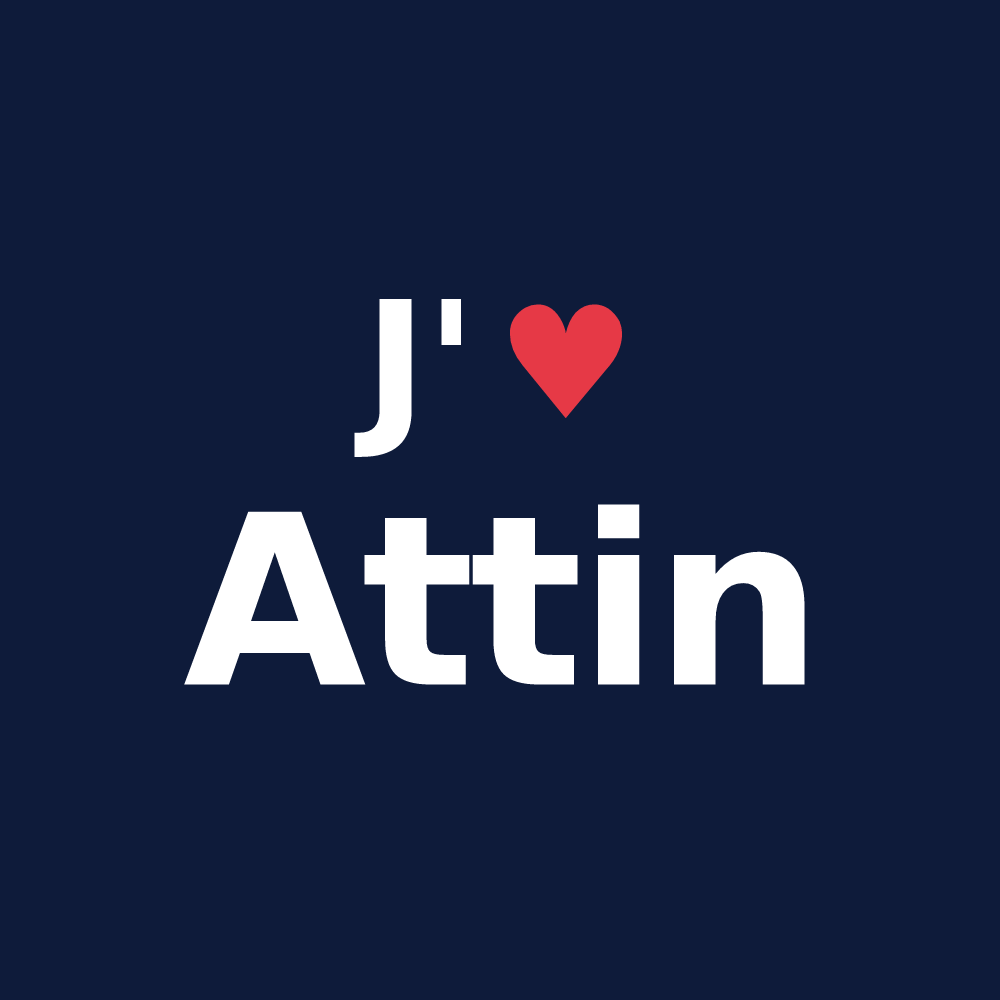 T-shirt personnalisé Attin — design J'aime Attin