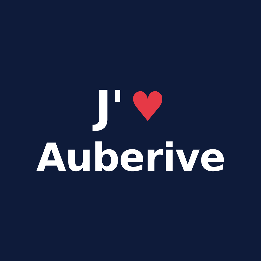 T-shirt personnalisé Auberive — design J'aime Auberive